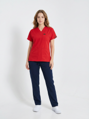 EDY KIRMIZI ÜST LACİVERT ALT KOMBİN