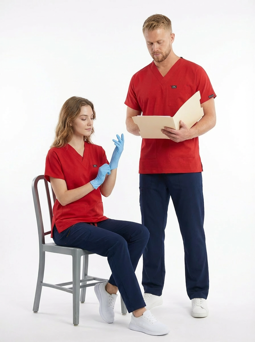 EDY KIRMIZI ÜST LACİVERT ALT KOMBİN