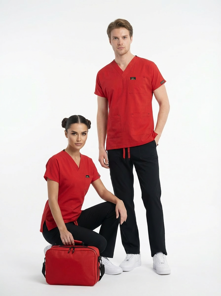 EDY KIRMIZI ÜST SİYAH ALT KOMBİN