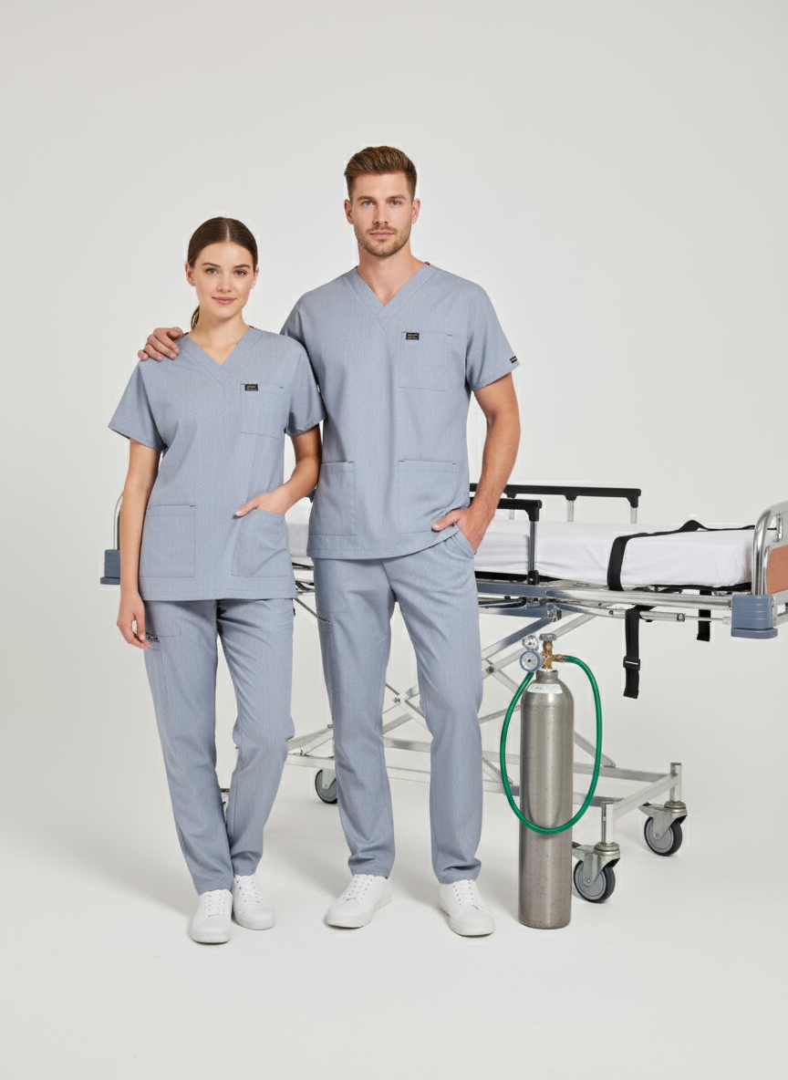 EDY KIRÇILLI GRİ SCRUBS XL