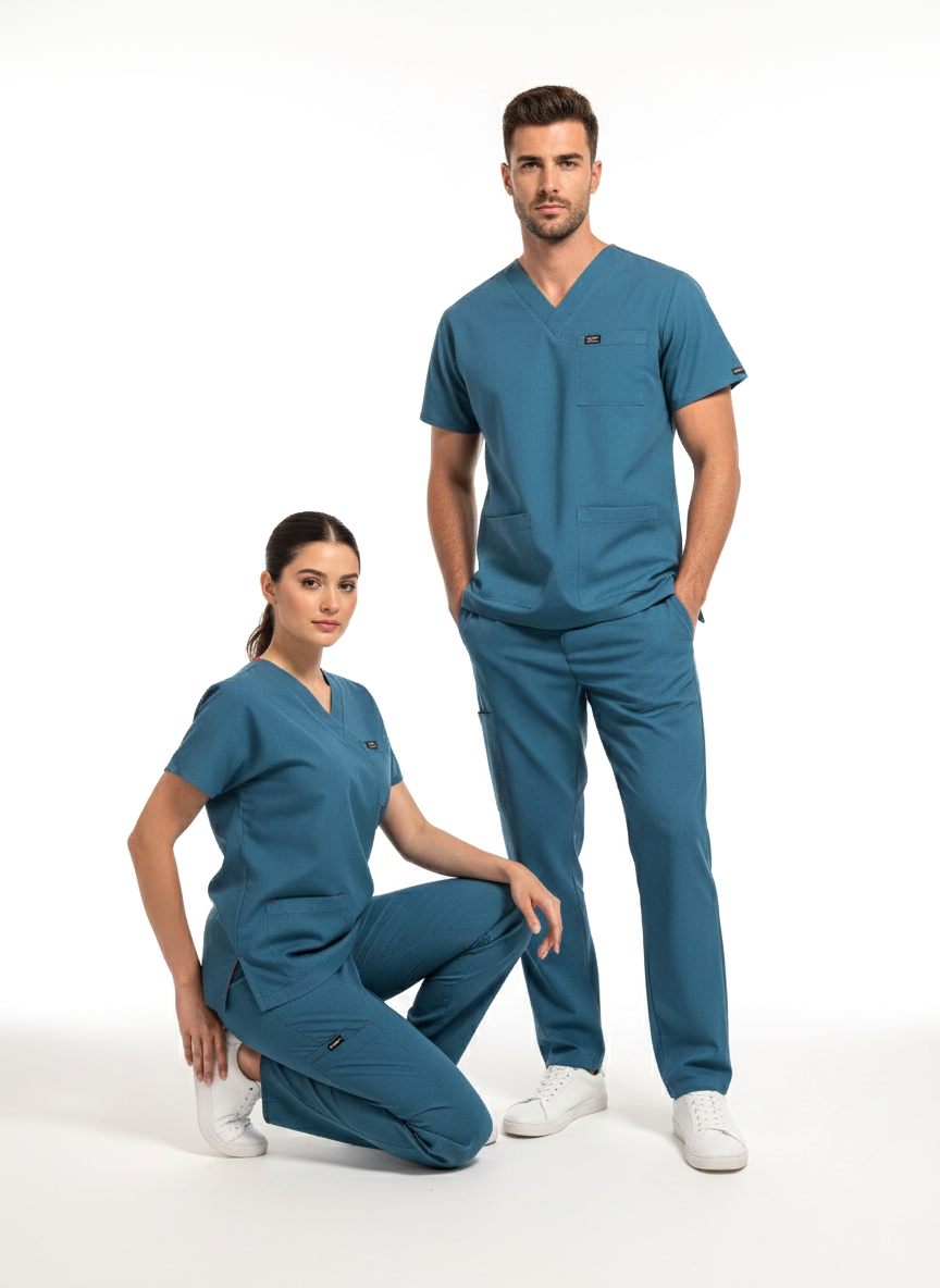 EDY KOYU PETROL YEŞİL SCRUBS XXL